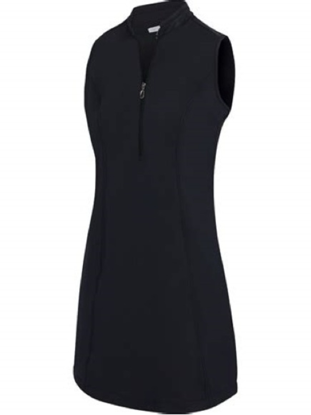 Greg Norman Collection Sleeveless Black Half-zip Golf Dress Black | Size Large